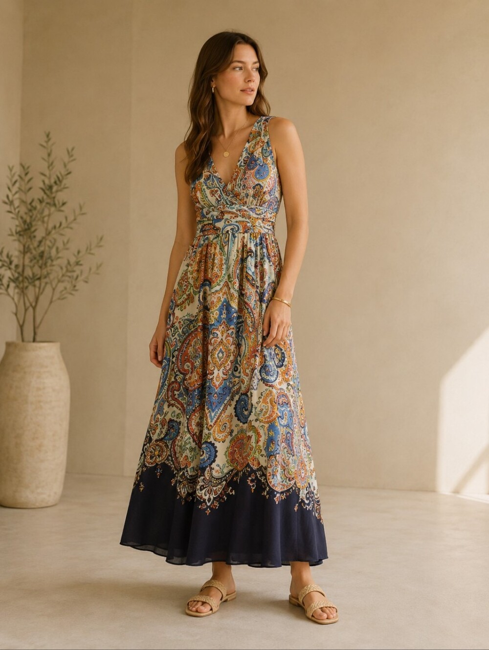 ANTHROPOLOGIE MAEVE VIZCAYA MAXI DRESS‎ Paisley Chiffon Multicolor Size 0P